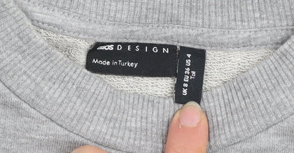Womens UK Size 8 ASOS Design Grey Pullover Sweatshirt