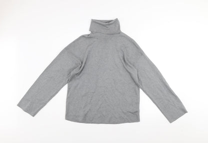 COS Men's Grey Roll Neck Silk Cotton Jumper Size S