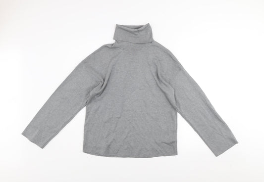 COS Men's Grey Roll Neck Silk Cotton Jumper Size S