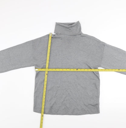 COS Men's Grey Roll Neck Silk Cotton Jumper Size S