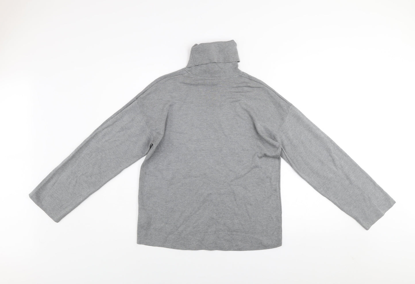 COS Men's Grey Roll Neck Silk Cotton Jumper Size S