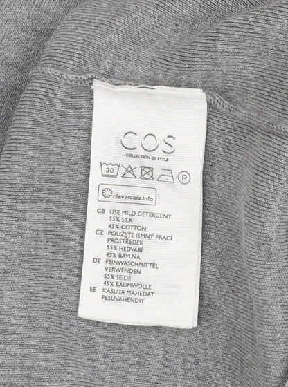 COS Men's Grey Roll Neck Silk Cotton Jumper Size S
