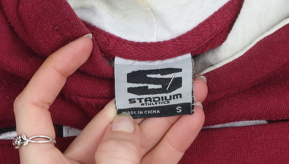 Mens UK Size S Stadium Athletics Red Pullover Hoodie