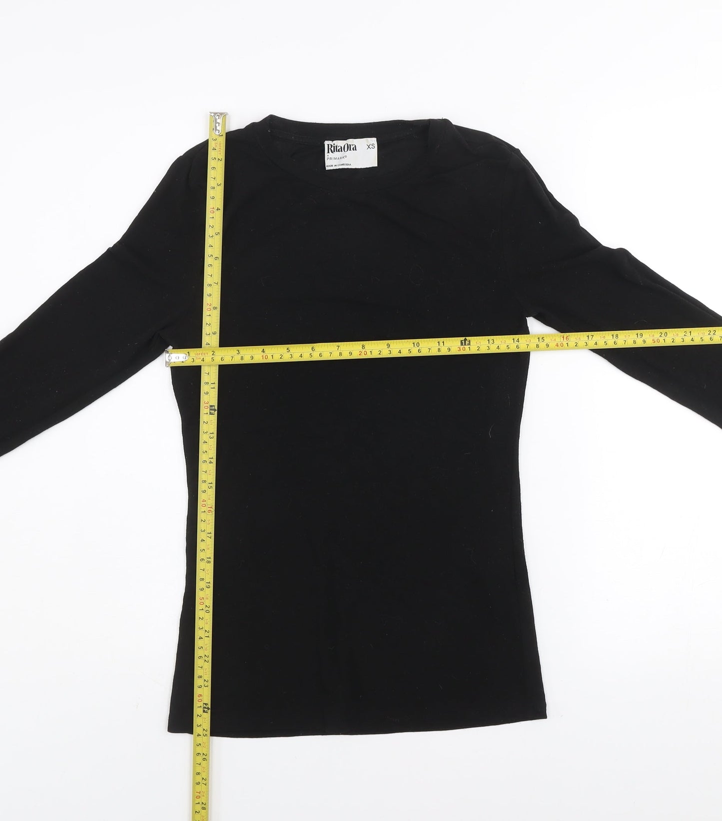 Primark Women’s Black Long Sleeve Slim Fit Stretch Top XS