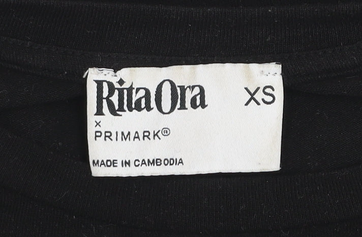 Primark Women’s Black Long Sleeve Slim Fit Stretch Top XS