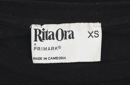 Primark Women’s Black Long Sleeve Slim Fit Stretch Top XS