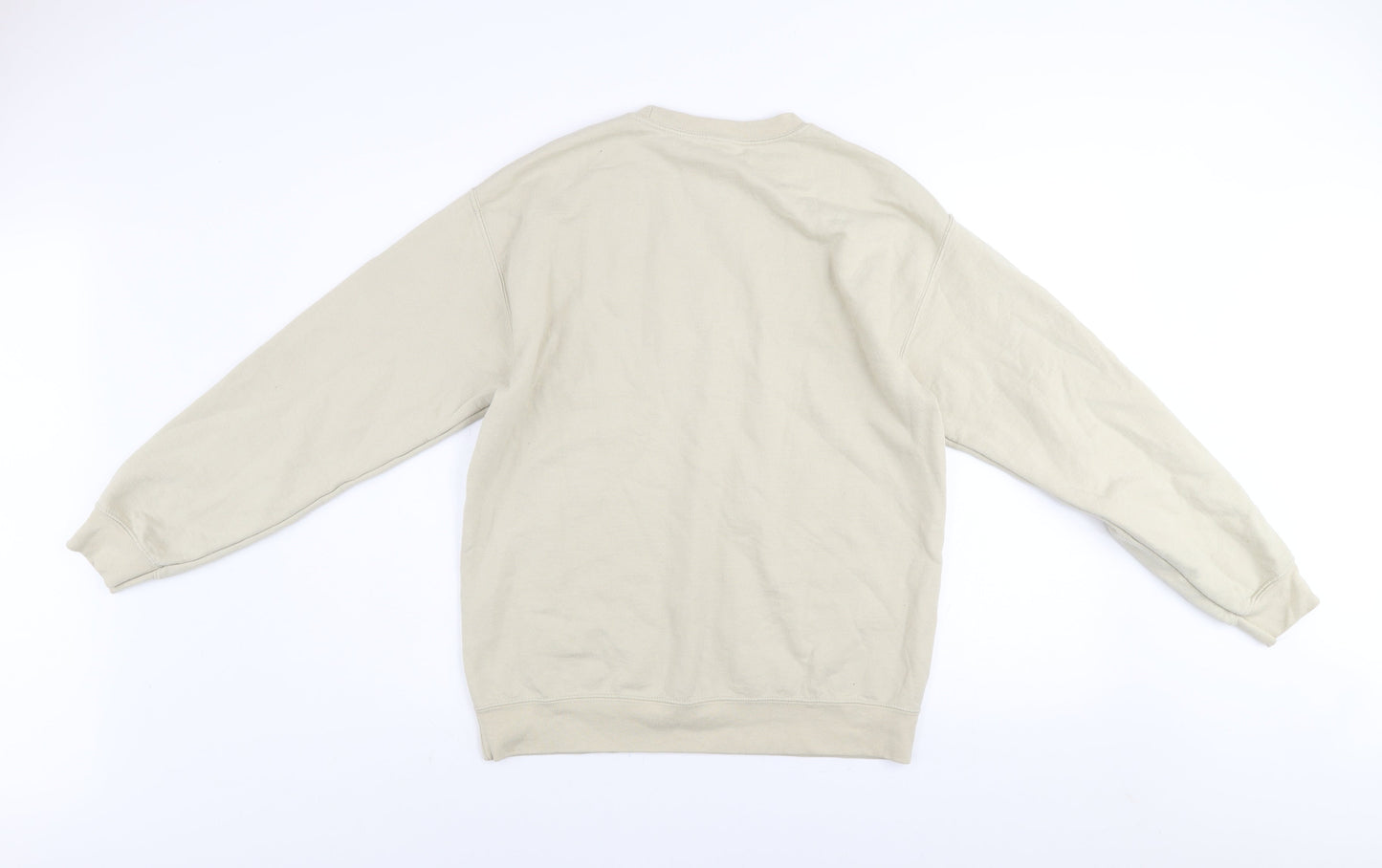 Mens UK Size M Gildan Beige Pullover Sweatshirt