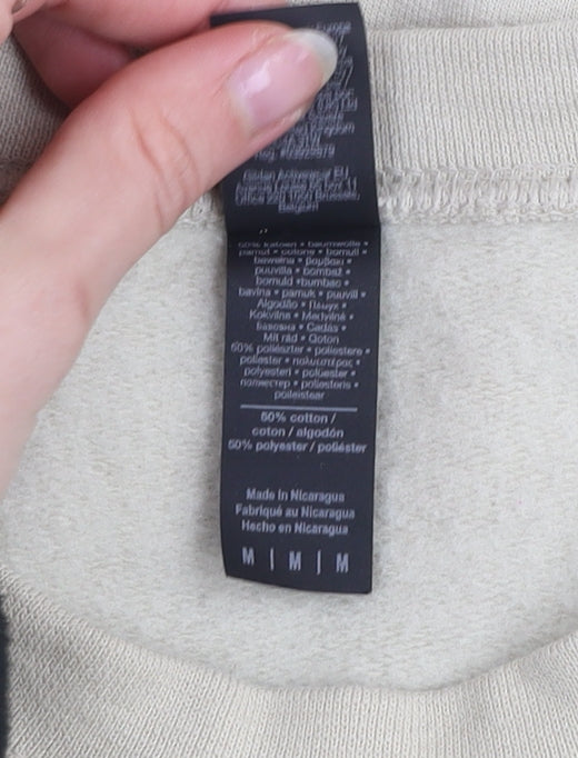 Mens UK Size M Gildan Beige Pullover Sweatshirt