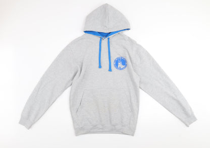 Mens UK Size M Just Hoods Grey Pullover Hoodie