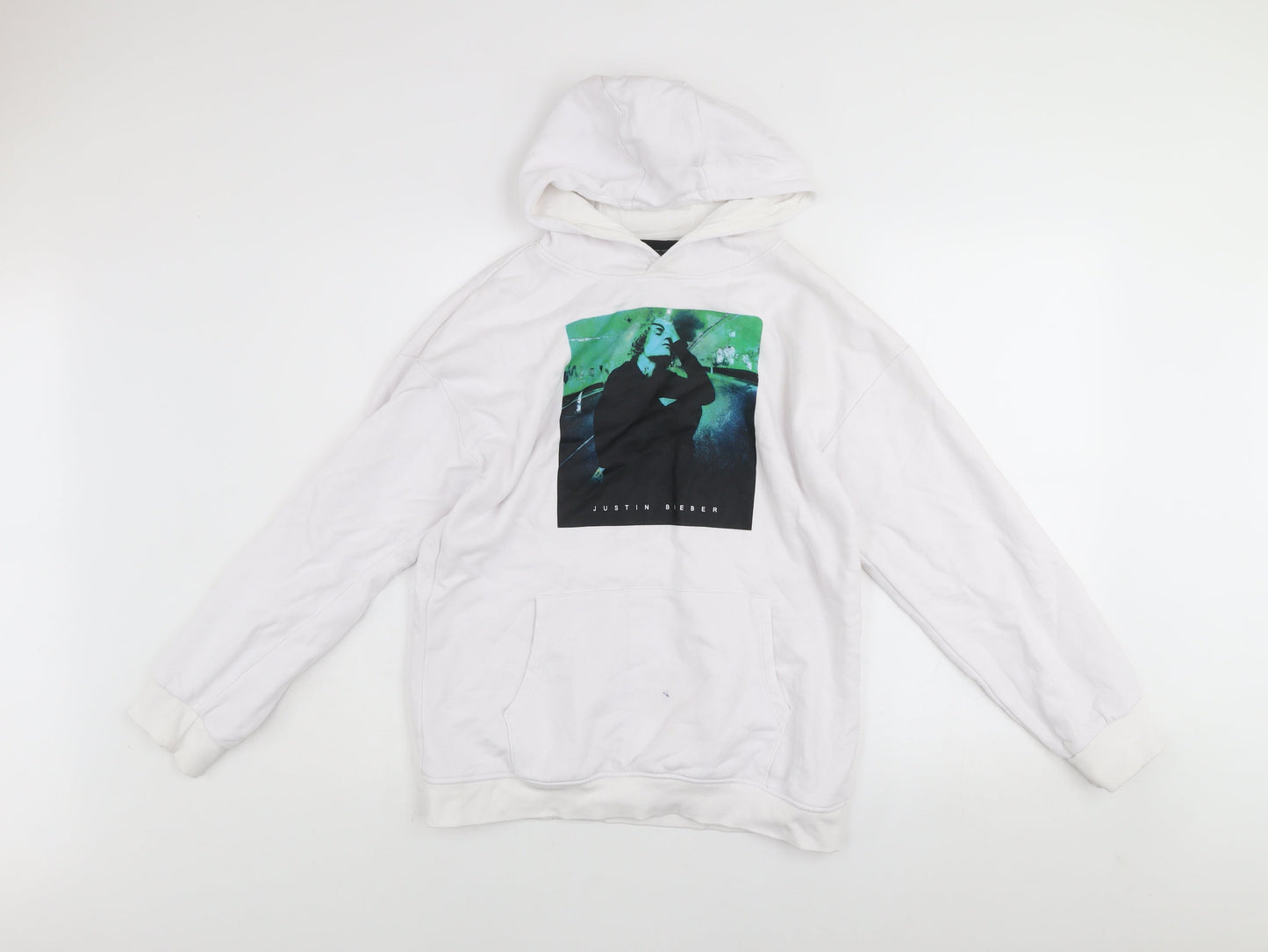 Girls UK Size 13-14 Years Justin Bieber White Pullover Hoodie