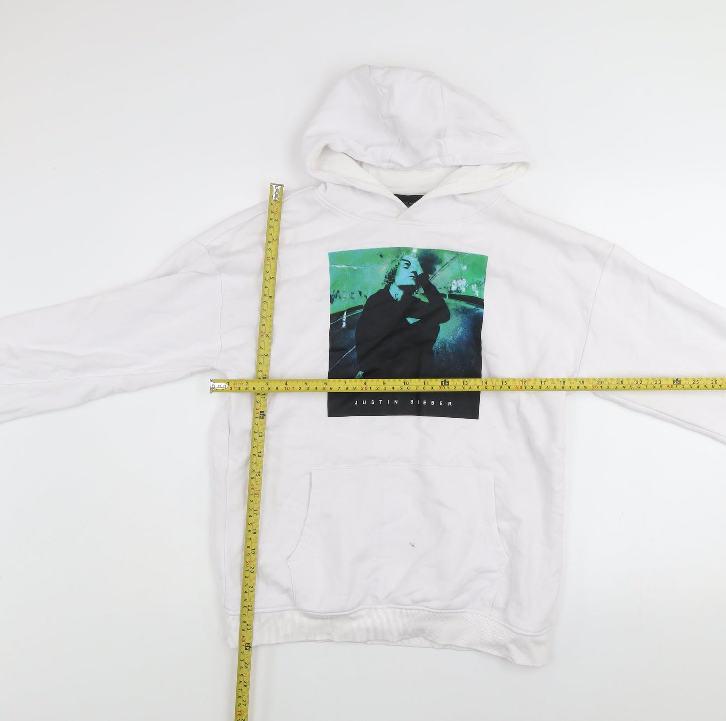 Girls UK Size 13-14 Years Justin Bieber White Pullover Hoodie