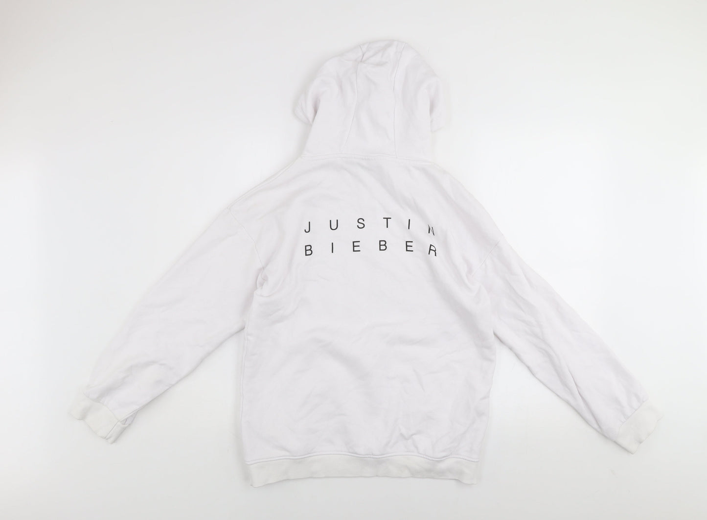 Girls UK Size 13-14 Years Justin Bieber White Pullover Hoodie