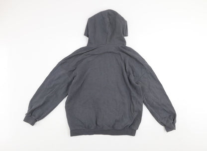 Marks and Spencer Girls Grey Pullover Hoodie 13-14 Years Cotton Blend