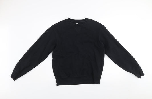 Mens UK Size XS Uniqlo Black Pullover Sweatshirt
