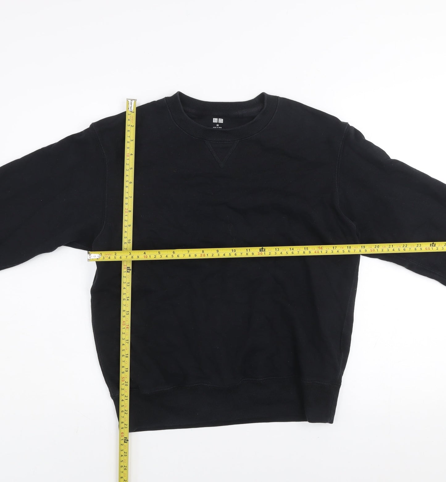 Mens UK Size XS Uniqlo Black Pullover Sweatshirt