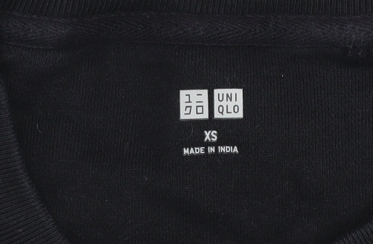 Mens UK Size XS Uniqlo Black Pullover Sweatshirt