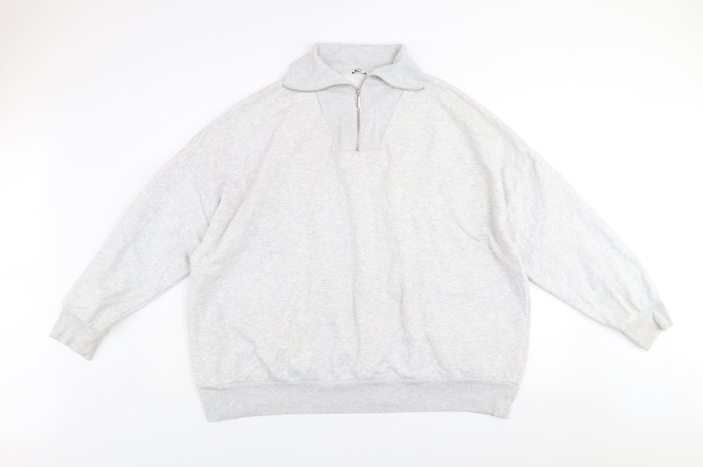 George Mens Grey 2XL Half Zip High Neck Sweatshirt