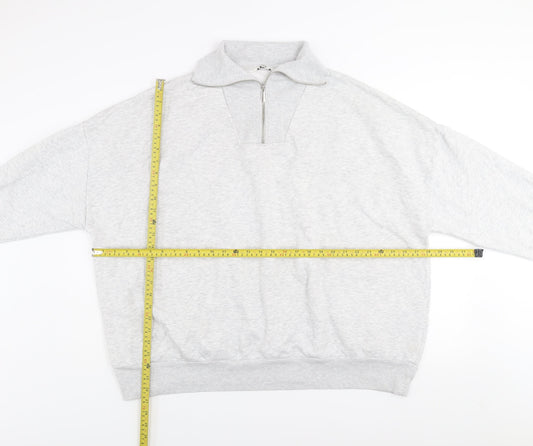 George Mens Grey 2XL Half Zip High Neck Sweatshirt