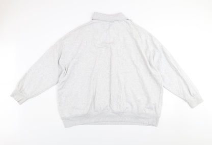 George Mens Grey 2XL Half Zip High Neck Sweatshirt