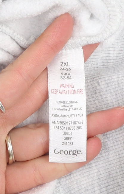 George Mens Grey 2XL Half Zip High Neck Sweatshirt