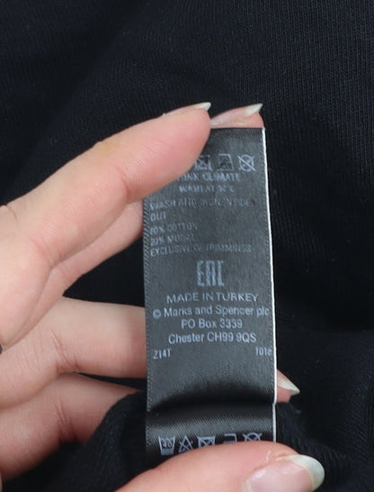 Womens UK Size 14 Marks and Spencer Black Pullover Sweatshirt