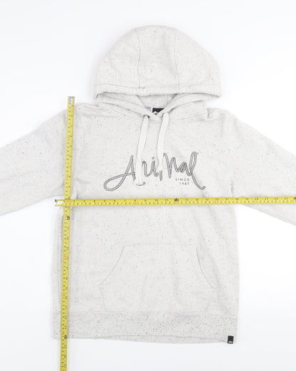 Animal Women's Grey Speckled Pullover Hoodie Size 12 Cotton Blend Casual