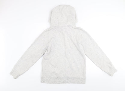 Animal Women's Grey Speckled Pullover Hoodie Size 12 Cotton Blend Casual