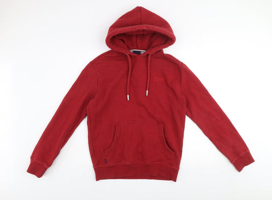 Mens UK Size S Superdry Red Pullover Hoodie