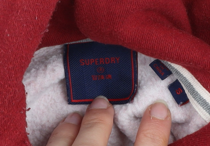 Mens UK Size S Superdry Red Pullover Hoodie