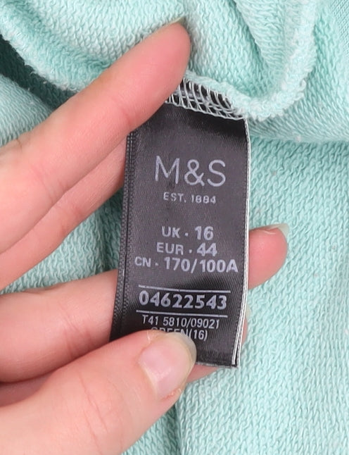 Womens UK Size 16 Marks and Spencer Green Pullover Sweatshirt