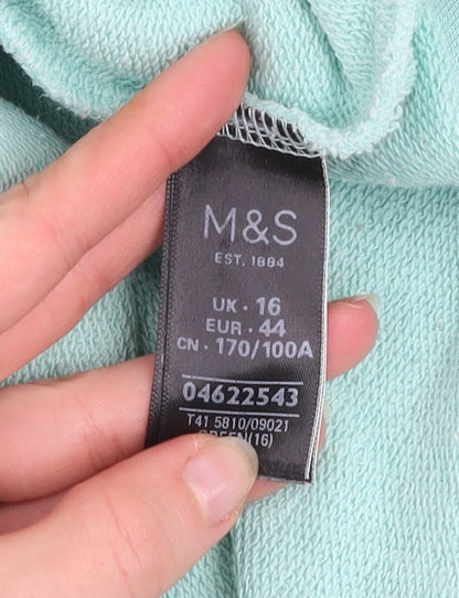 Womens UK Size 16 Marks and Spencer Green Pullover Sweatshirt