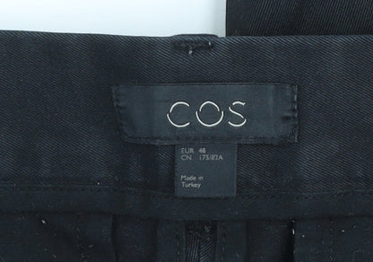Mens UK Size M COS Slim Fit Chino Black Trousers