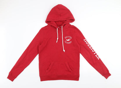 Mens UK Size XS Hollister Red Pullover Hoodie