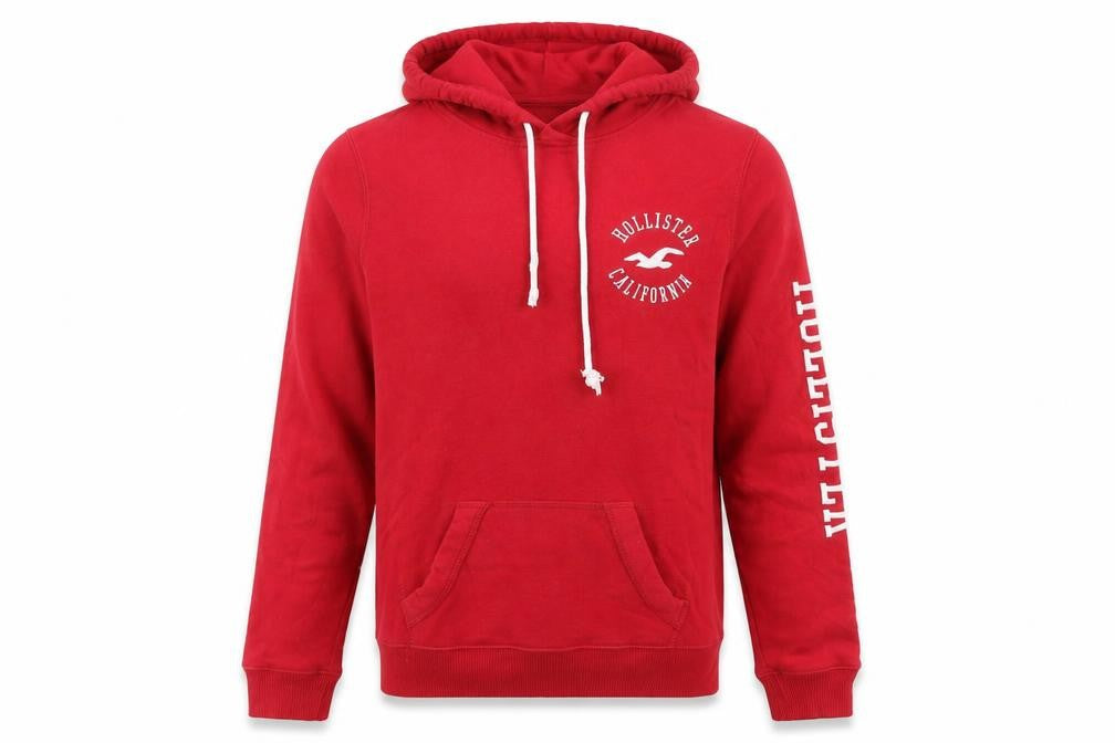 Mens UK Size XS Hollister Red Pullover Hoodie