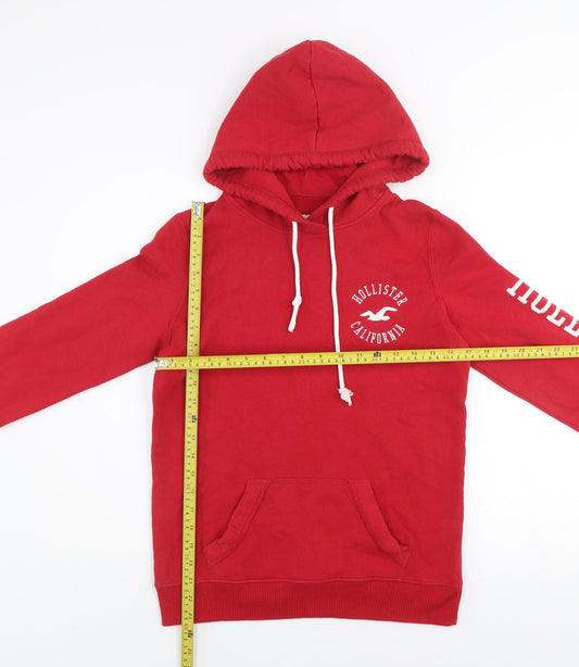 Mens UK Size XS Hollister Red Pullover Hoodie