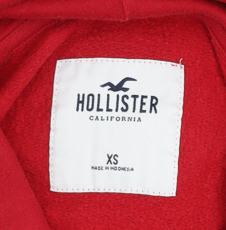 Mens UK Size XS Hollister Red Pullover Hoodie
