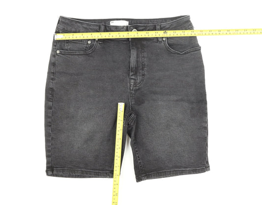 ASOS DESIGN Women's Black Denim Bermuda Shorts Size 16 High Waist