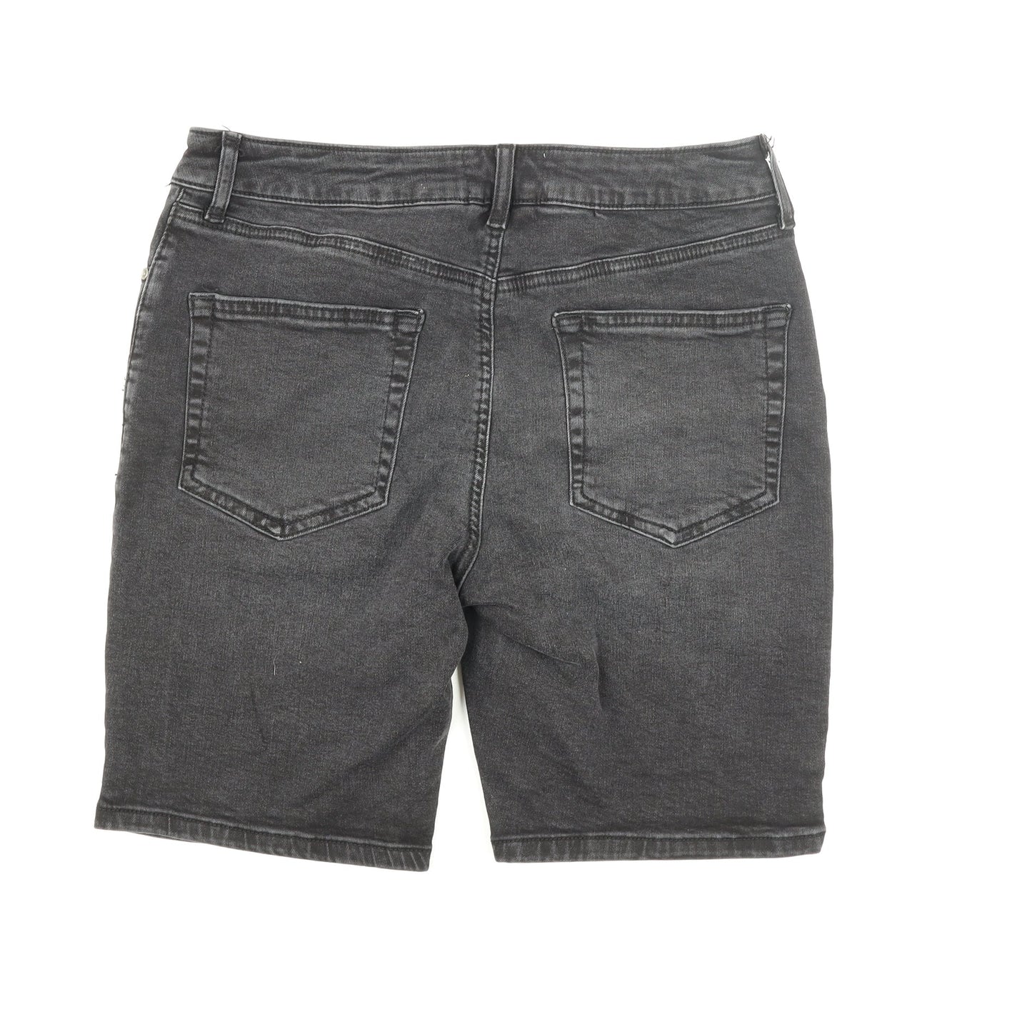 ASOS DESIGN Women's Black Denim Bermuda Shorts Size 16 High Waist