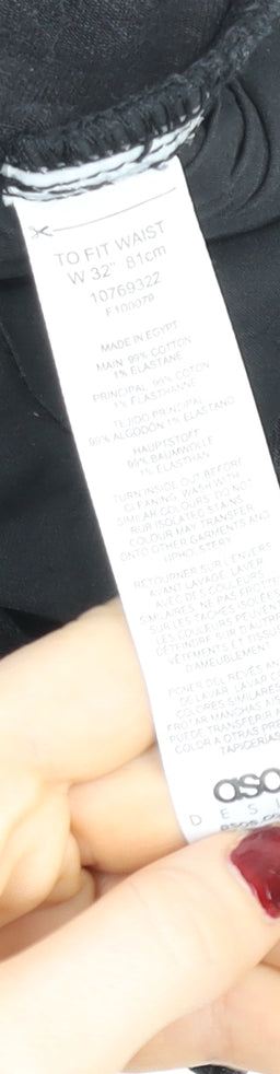 ASOS DESIGN Women's Black Denim Bermuda Shorts Size 16 High Waist