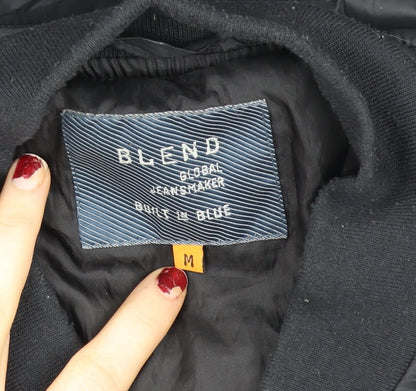 Mens UK Size M Blend Black Bomber Jacket
