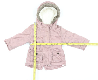 Marks and Spencer Girls Dusky Pink Hooded Parka Coat 12-18 Months