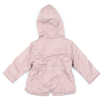 Marks and Spencer Girls Dusky Pink Hooded Parka Coat 12-18 Months