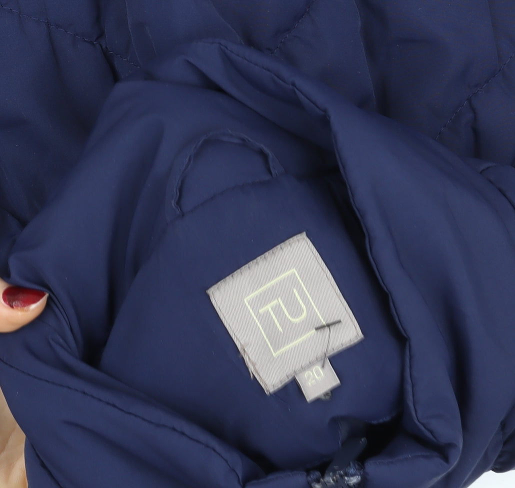 Mens UK Size 20 TU Blue Puffer Jacket