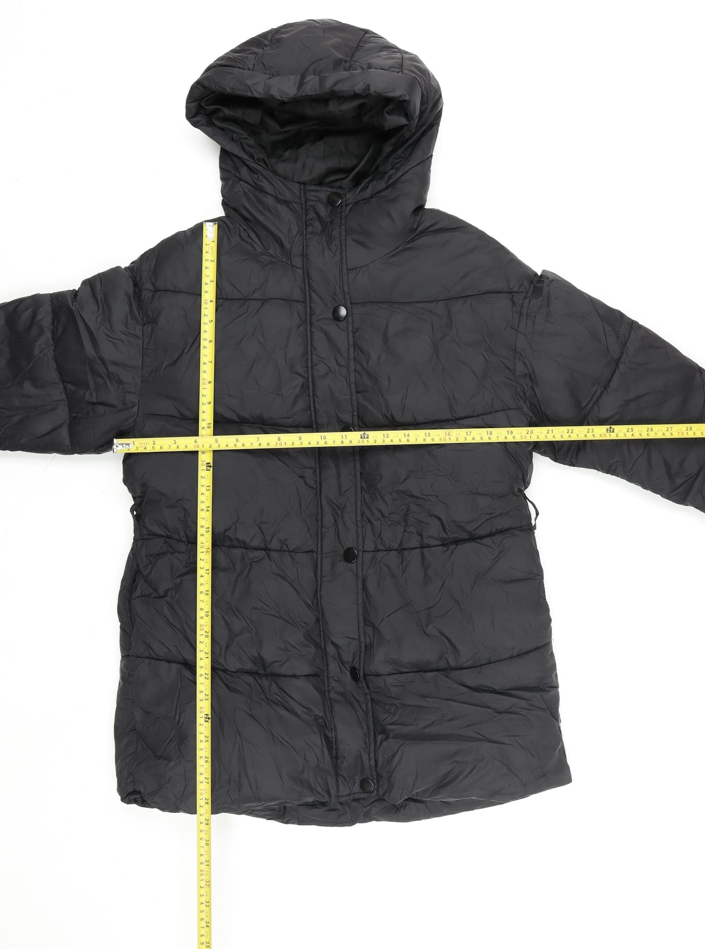 Mango Women Black Small Hooded Quilted Puffer Jacket