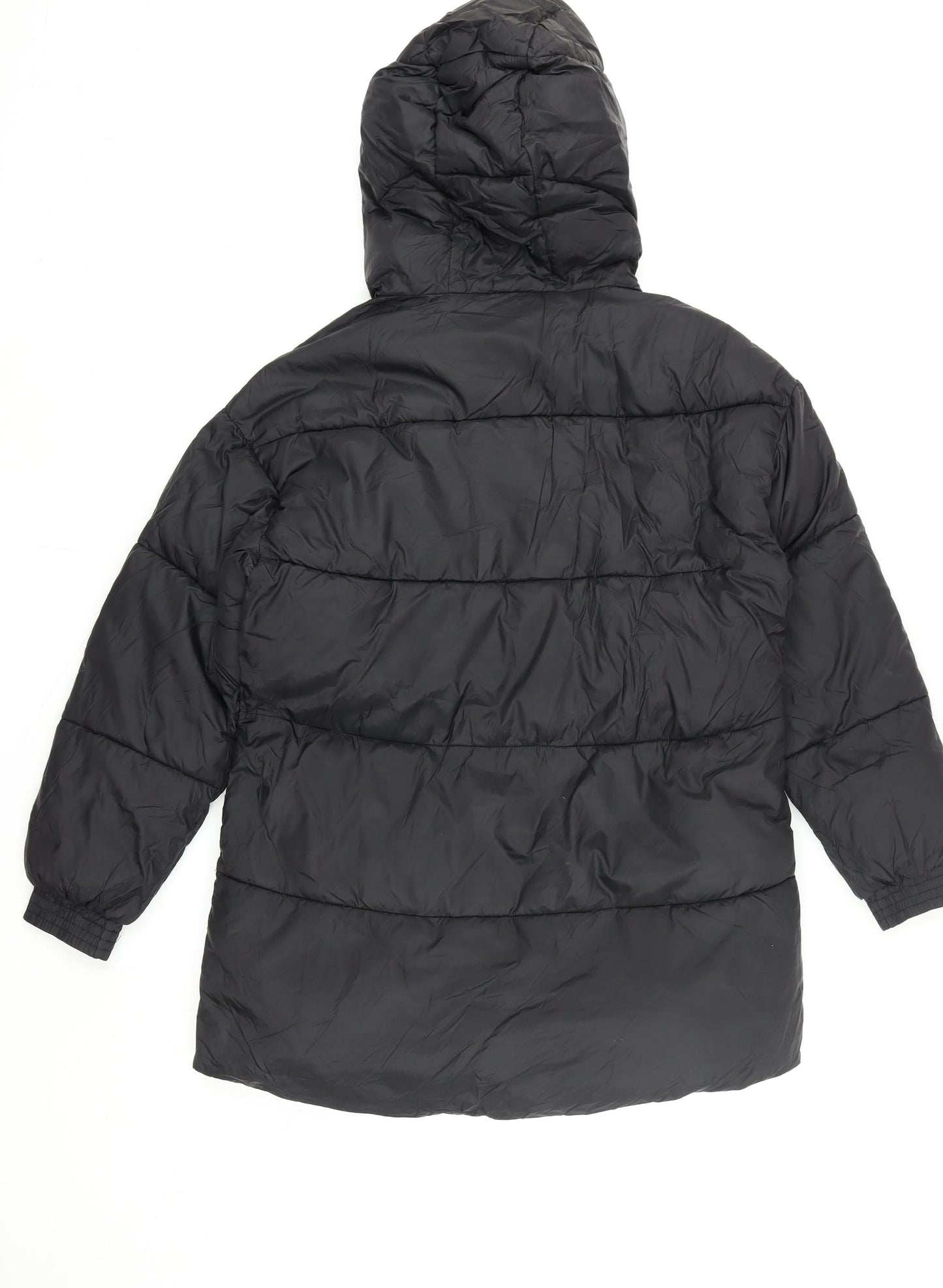 Mango Women Black Small Hooded Quilted Puffer Jacket