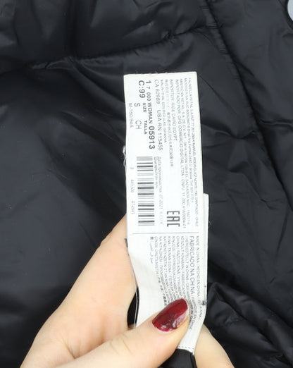 Mango Women Black Small Hooded Quilted Puffer Jacket