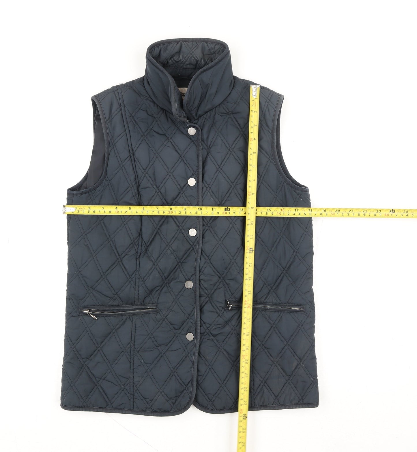 Womens UK Size 10 Classic Black Quilted Coat