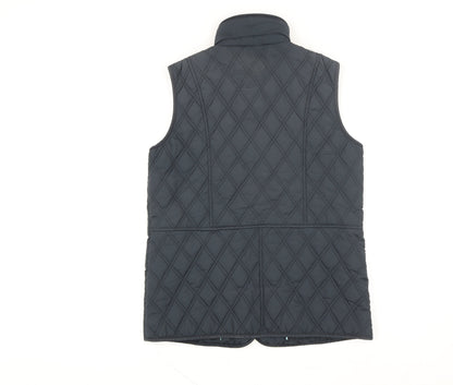 Womens UK Size 10 Classic Black Quilted Coat