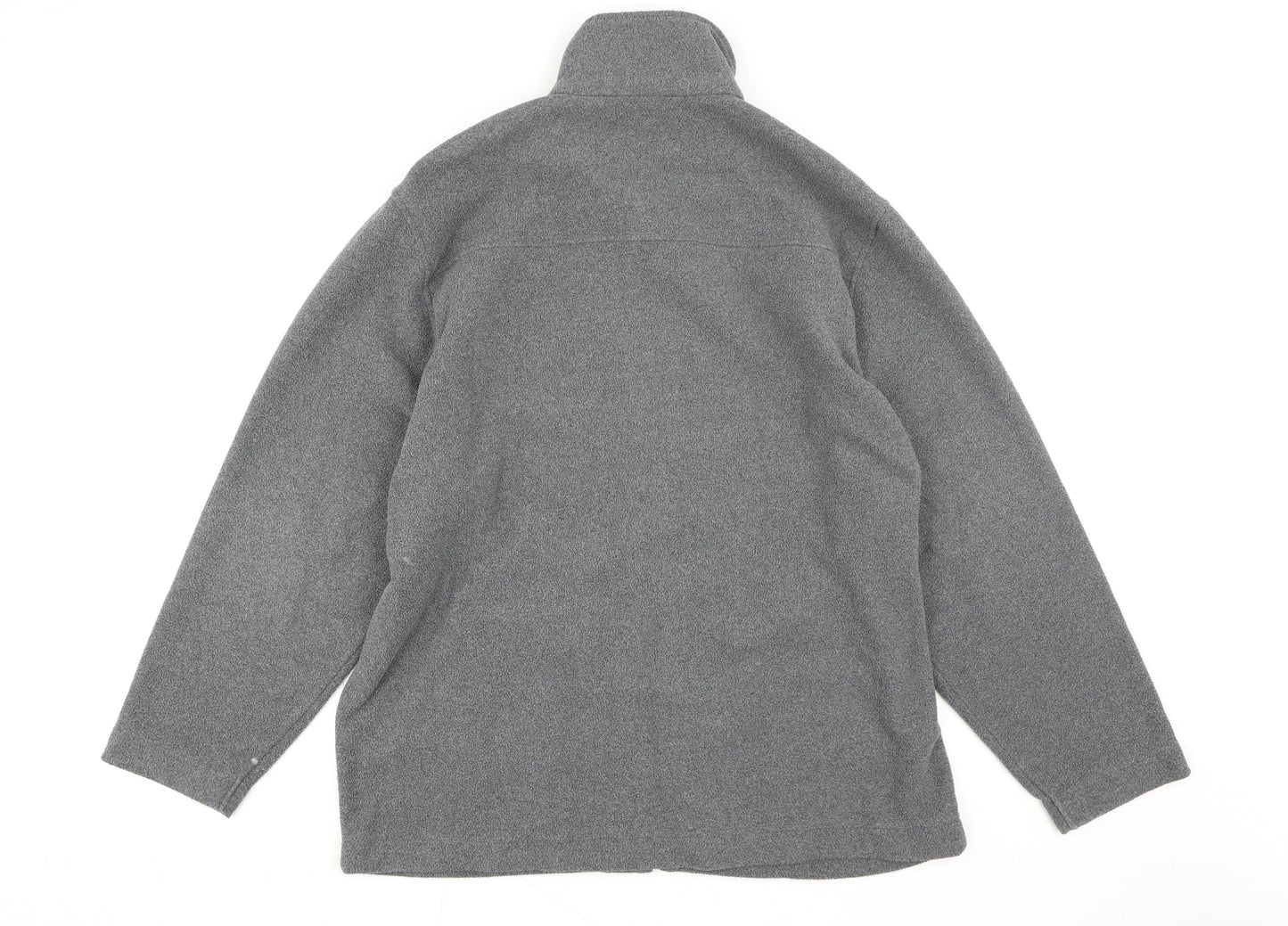 Tu Men’s Grey Fleece Full Zip Jacket L Regular Fit Soft Outdoor Coat