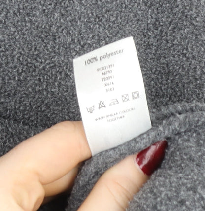 Tu Men’s Grey Fleece Full Zip Jacket L Regular Fit Soft Outdoor Coat